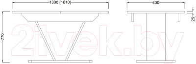 Обеденный стол Аврора Дрезден 80x130-161.5