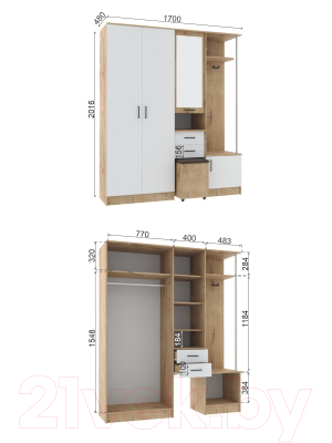 Секция в прихожую ДСВ Дуся 1.7
