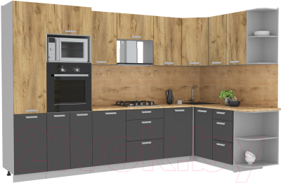 Готовая кухня Интерлиния Мила Лайт 1.88x3.2 правая - фото