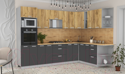 Готовая кухня Интерлиния Мила Лайт 1.88x3.0 правая