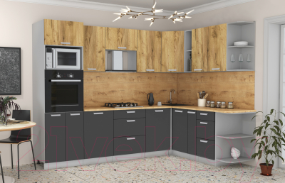 Готовая кухня Интерлиния Мила Лайт 1.88x2.8 правая