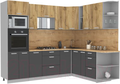 Готовая кухня Интерлиния Мила Лайт 1.88x2.6 правая - фото