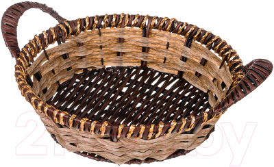 Корзина для хранения Lefard Натурель / 109-232 (золотой кант) - фото