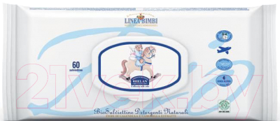 Влажные салфетки детские Helan Linea Bimbi Био с календулой и ромашкой / 39SS - фото