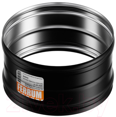 Переходник для дымохода Ferrum ПП Ф115 / f6101 (430/0.8 мм/эмаль 600°/черный) - фото