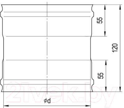 Переходник для дымохода Ferrum ПП Ф115 / f6101 (430/0.8 мм/эмаль 600°/черный)