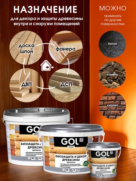 Пропитка для дерева GOL Wood Aqua Защитно-декоративная