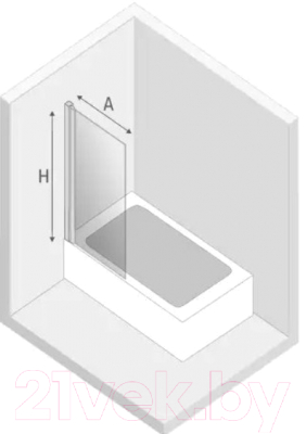 Стеклянная шторка для ванны New Trendy P-0040