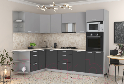 Готовая кухня Интерлиния Мила Лайт 1.68x2.8 левая