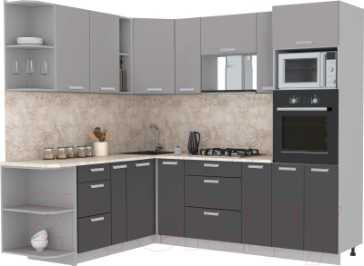 Готовая кухня Интерлиния Мила Лайт 1.88x2.4 левая - фото