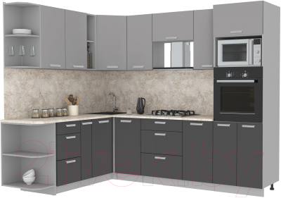 Готовая кухня Интерлиния Мила Лайт 1.88x2.6 левая - фото