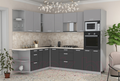 Готовая кухня Интерлиния Мила Лайт 1.88x2.6 левая