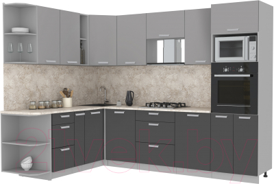 Готовая кухня Интерлиния Мила Лайт 1.88x2.8 левая - фото