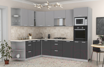 Готовая кухня Интерлиния Мила Лайт 1.88x2.8 левая