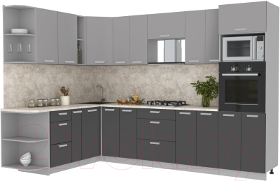 Готовая кухня Интерлиния Мила Лайт 1.88x3.0 левая - фото