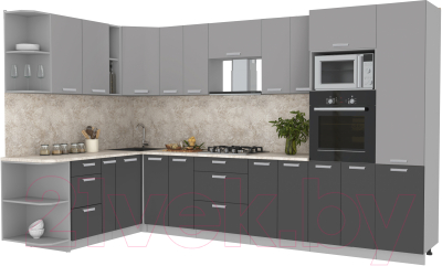 Готовая кухня Интерлиния Мила Лайт 1.88x3.4 левая - фото