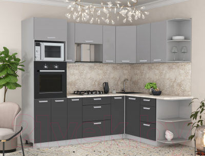 Кухонный гарнитур Интерлиния Мила Лайт 1.68x2.4 правая