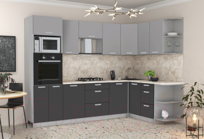 Готовая кухня Интерлиния Мила Лайт 1.68x2.8 правая