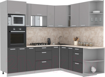 Готовая кухня Интерлиния Мила Лайт 1.88x2.4 правая - фото