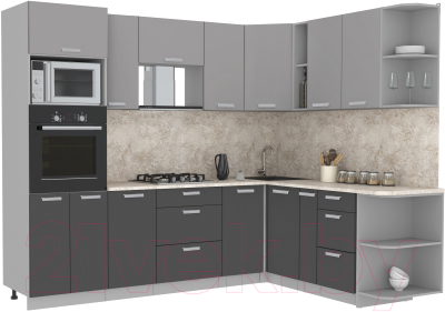 Готовая кухня Интерлиния Мила Лайт 1.88x2.6 правая - фото