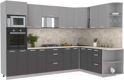 Готовая кухня Интерлиния Мила Лайт 1.88x3.0 правая - фото