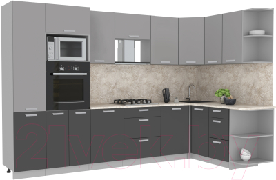 Готовая кухня Интерлиния Мила Лайт 1.88x3.2 правая - фото