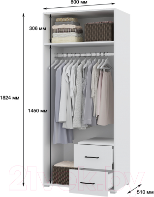 Шкаф Горизонт Мебель Victor 2ств 2ящ