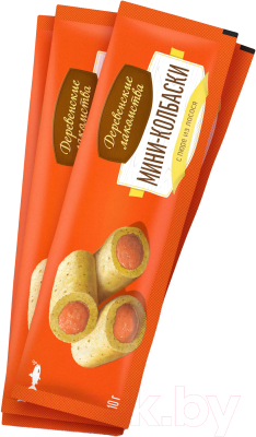 Лакомство для кошек Деревенские лакомства Мини-колбаски с пюре из лосося