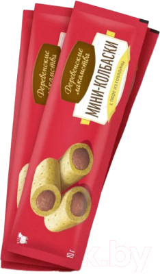 Лакомство для кошек Деревенские лакомства Мини-колбаски с пюре из говядины