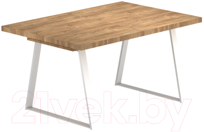 Обеденный стол Васанти Плюс Лофт 120-160x80 (дуб канзас/каркас белый) - фото