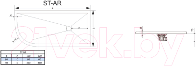 Душевой поддон RGW ST/AR-0128W / 16154128-01R