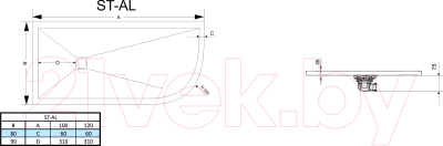 Душевой поддон RGW ST/AL-0129W / 16154129-01L