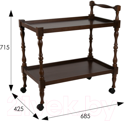 Сервировочный столик Мебелик Бридж (средне-коричневый)
