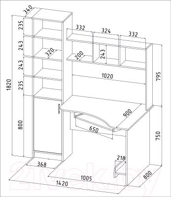 Компьютерный стол Интерлиния СК-005 (дуб венге/дуб серый)