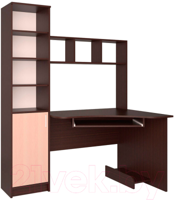 Компьютерный стол Интерлиния СК-005 (дуб венге/дуб молочный) - фото