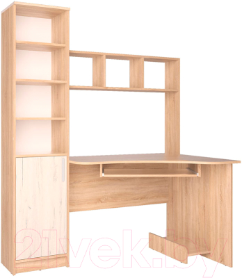 Компьютерный стол Интерлиния СК-005 (дуб сонома/дуб белый) - фото