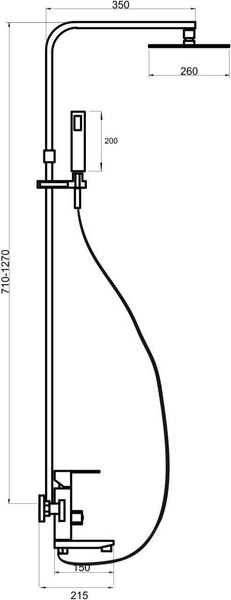Душевая система со смесителем РМС SUS125-009DK