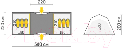 Палатка Talberg Base 6 Sahara / TLT-026S (серый)