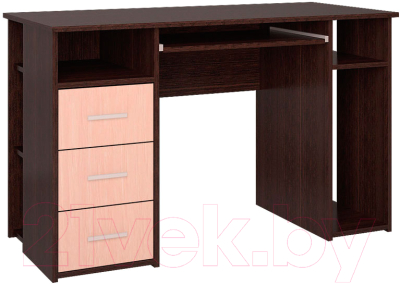 Компьютерный стол Интерлиния СК-010 (дуб венге/дуб молочный) - фото