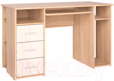 Компьютерный стол Интерлиния СК-010 (дуб сонома/дуб белый) - фото
