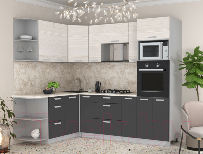 Готовая кухня Интерлиния Мила Лайт 1.68x2.4 левая