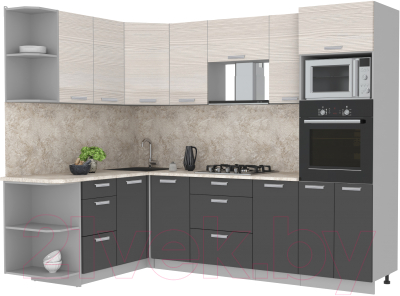 Готовая кухня Интерлиния Мила Лайт 1.68x2.6 левая - фото