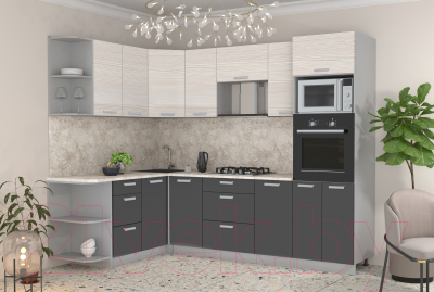 Готовая кухня Интерлиния Мила Лайт 1.68x2.6 левая