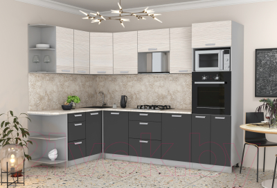 Готовая кухня Интерлиния Мила Лайт 1.68x2.8 левая