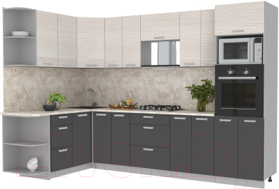 Готовая кухня Интерлиния Мила Лайт 1.68x3.0 левая - фото