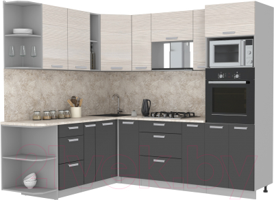 Готовая кухня Интерлиния Мила Лайт 1.88x2.4 левая - фото