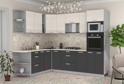 Готовая кухня Интерлиния Мила Лайт 1.88x2.6 левая