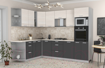 Готовая кухня Интерлиния Мила Лайт 1.88x2.8 левая