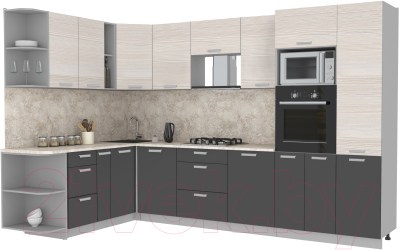 Готовая кухня Интерлиния Мила Лайт 1.88x3.2 левая - фото