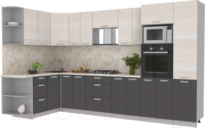 Готовая кухня Интерлиния Мила Лайт 1.88x3.4 левая - фото